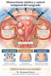 Cirugía robótica para tratar miomas y conservar el útero. Comparación de técnicas. miomectomia comparacion de tecnicas dr benjamin gloria