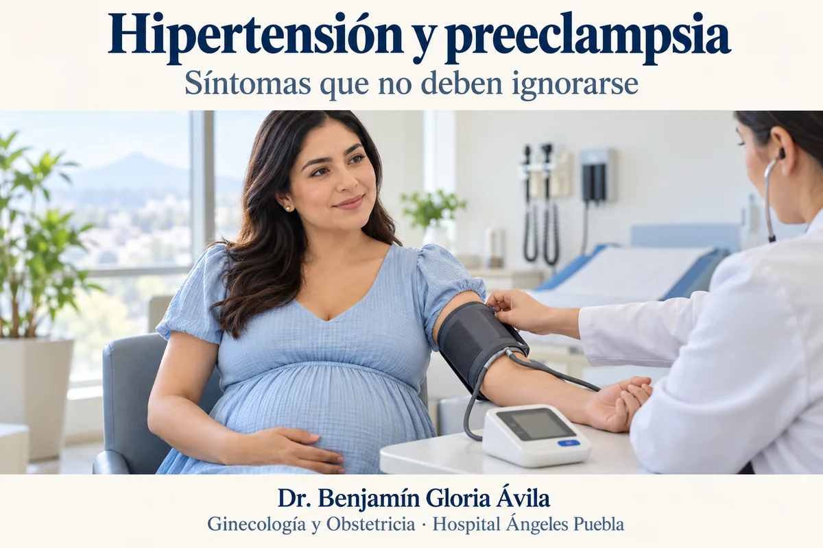 Hipertensión y preeclampsia: síntomas que no deben ignorarse Mujer embarazada midiendo su presión arterial con un aparato de brazo.